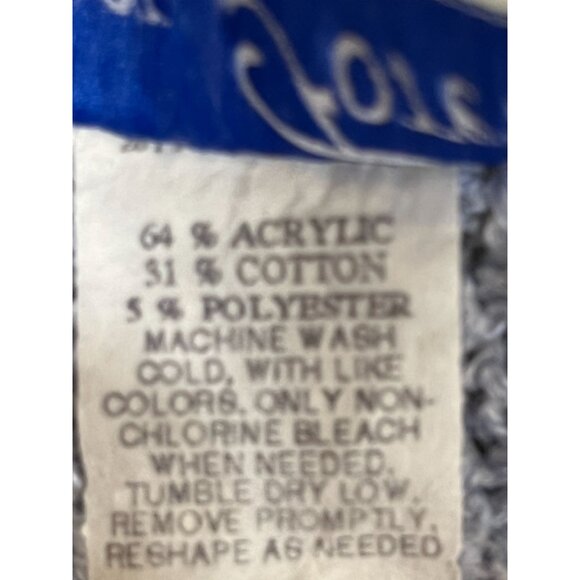 Retro Knit Sweater M Blue Coastal Nautical Preppy Old Money Neutral Classic Chic - Picture 7 of 9